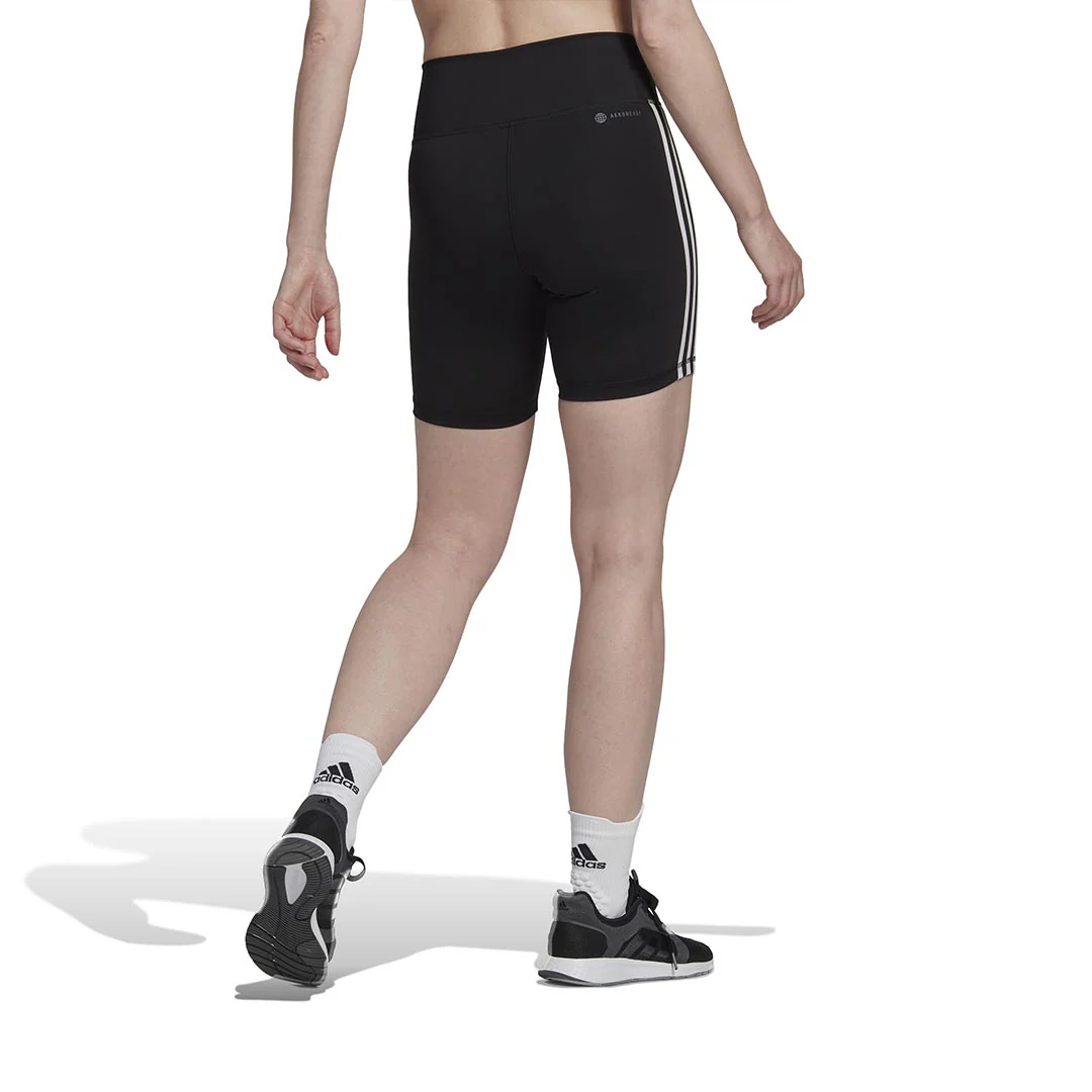 adidas - Women's Training Essentials 3 Stripes High Waisted Short Tights (HK9964) - Image 3